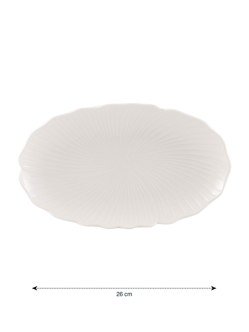 Beyaz Oval Sunum Tabağı 26 cm-3