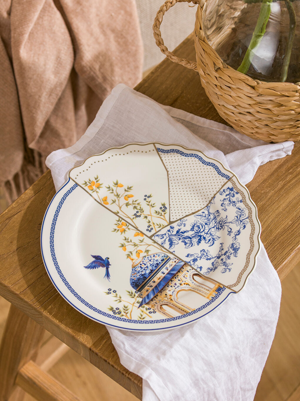 Разноцветный Десертная тарелка-1