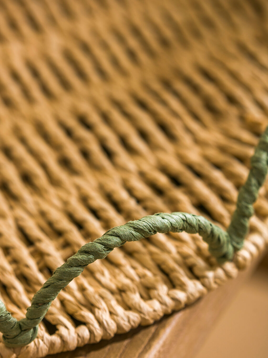 Kahverengi Hasır Dekoratif Tepsi 27 cm-2