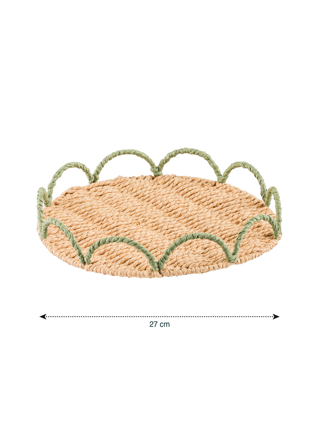 Kahverengi Hasır Dekoratif Tepsi 27 cm-3