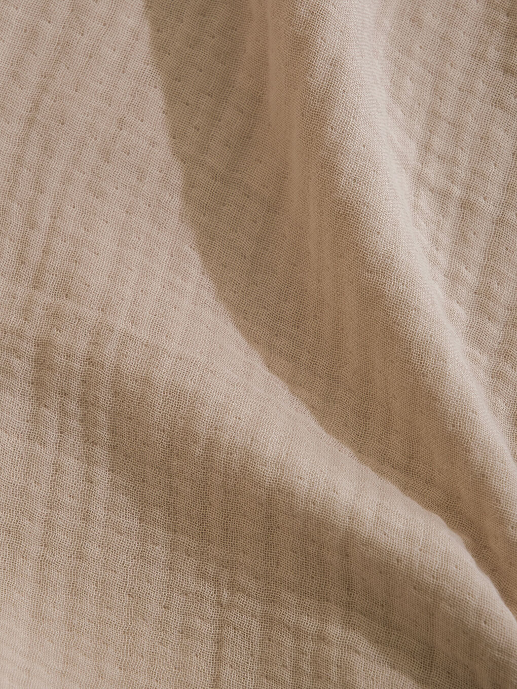 Bej Püsküllü Erkek Bebek Müslin Örtü 100x100 cm-3