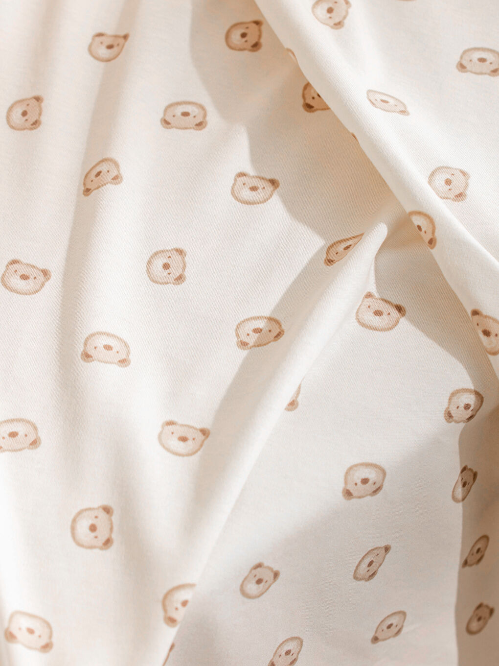 Ekru Baskılı Erkek Bebek Müslin Örtü -1