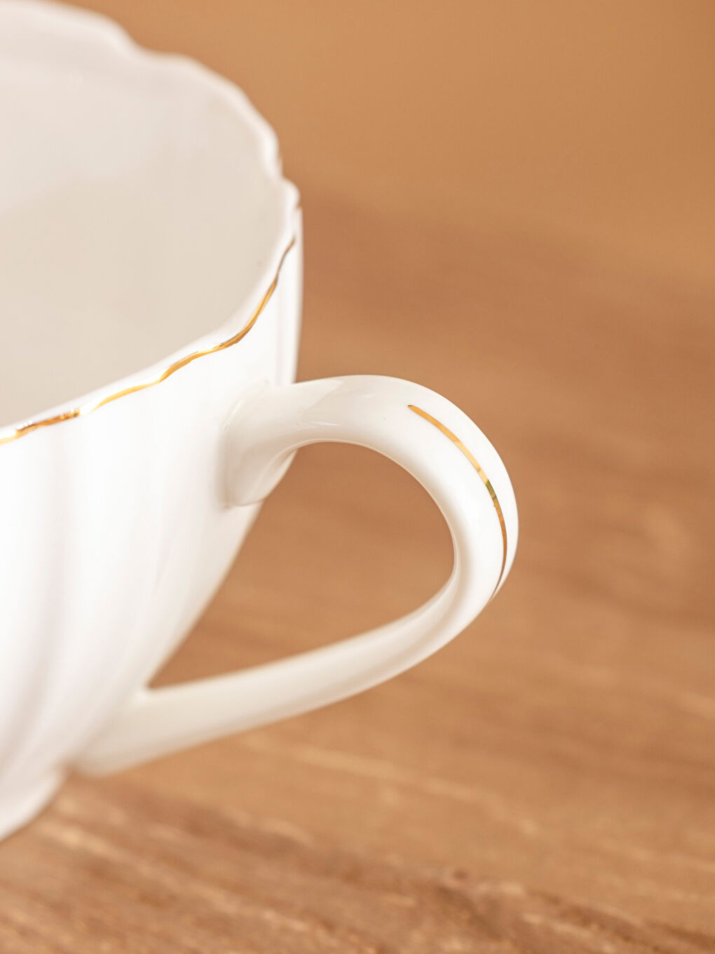 Beyaz Desenli Porselen Kupa 288 ml-2