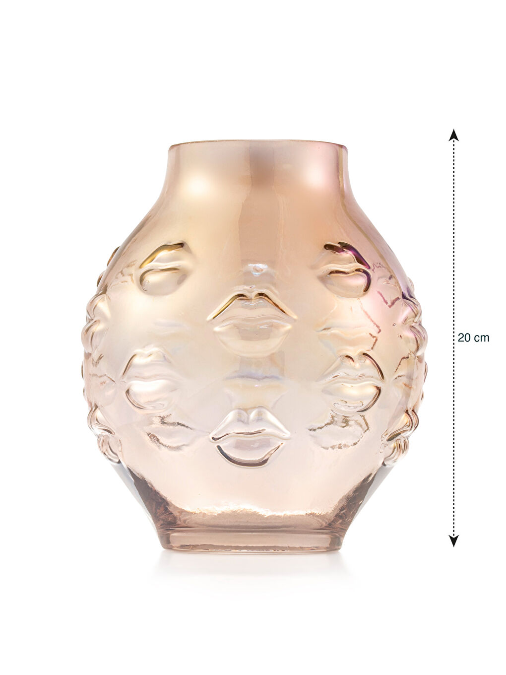 Pembe Cam Kavanoz 20 Cm-3