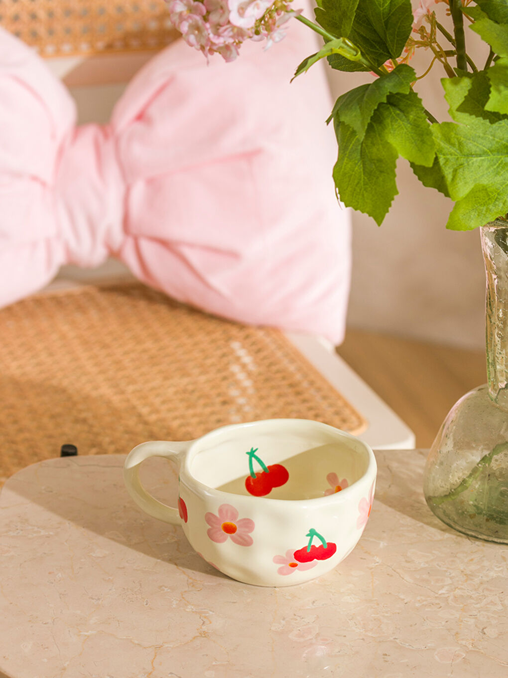 Çiçek Baskılı Seramik Kupa 250 ml-1