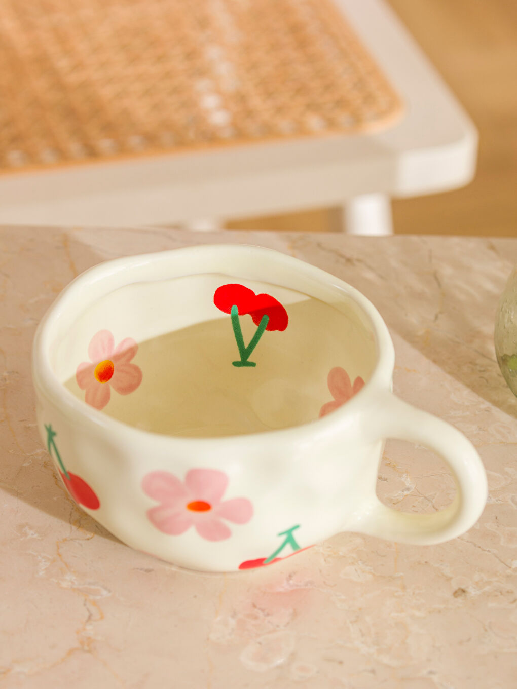 Çiçek Baskılı Seramik Kupa 250 ml-2