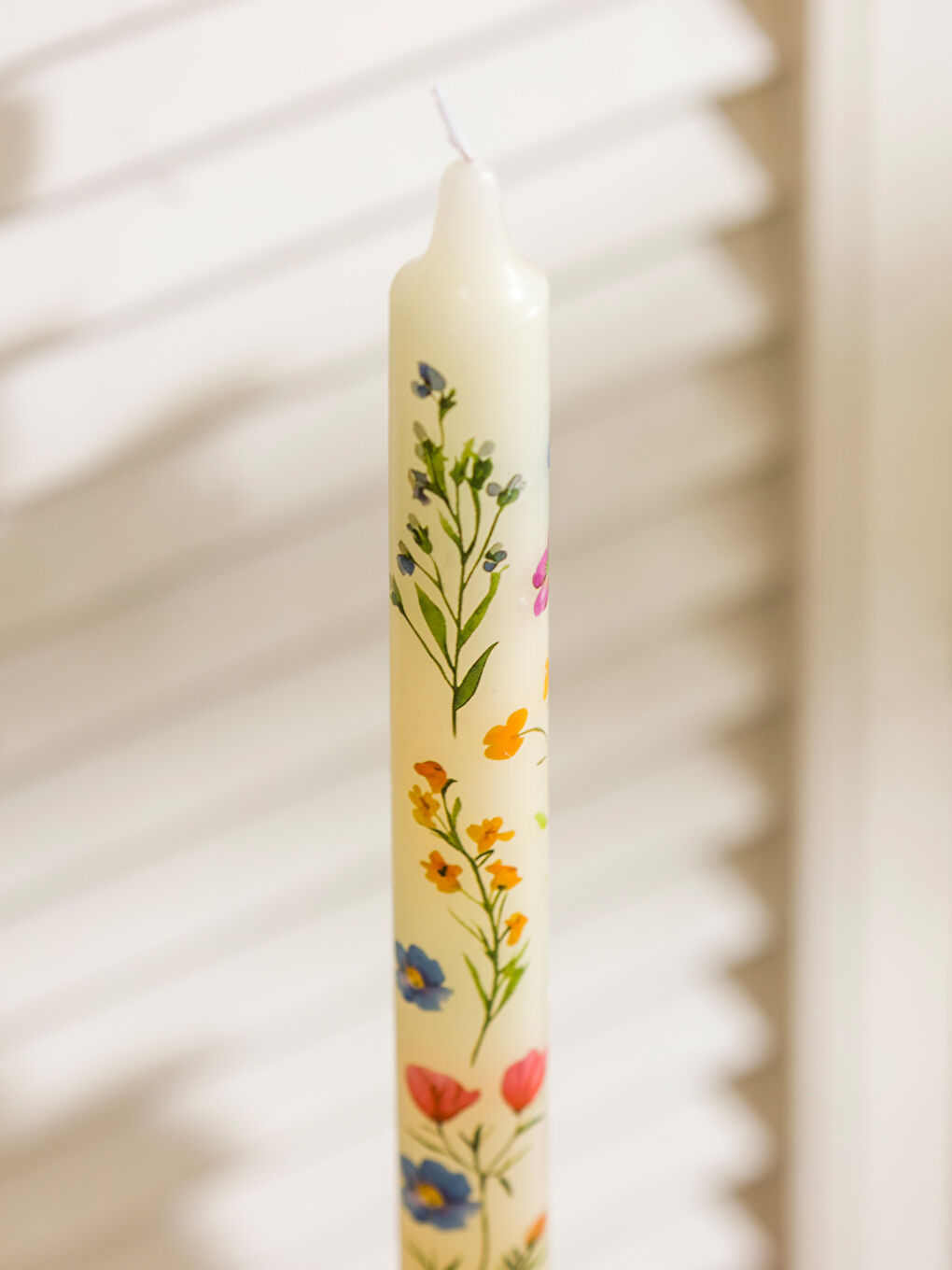 Karışık Çiçek Baskılı Dekoratif Mum 2'li-2