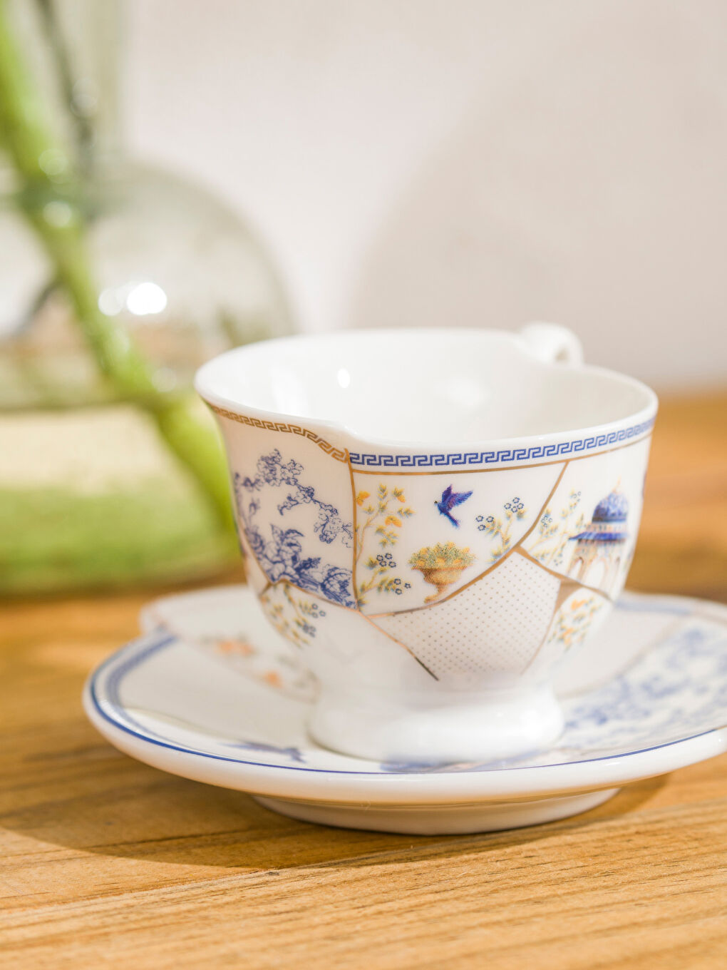 Karışık Baskılı 2 Kişilik Porselen Kahve Fincan Takımı 90 ml-1