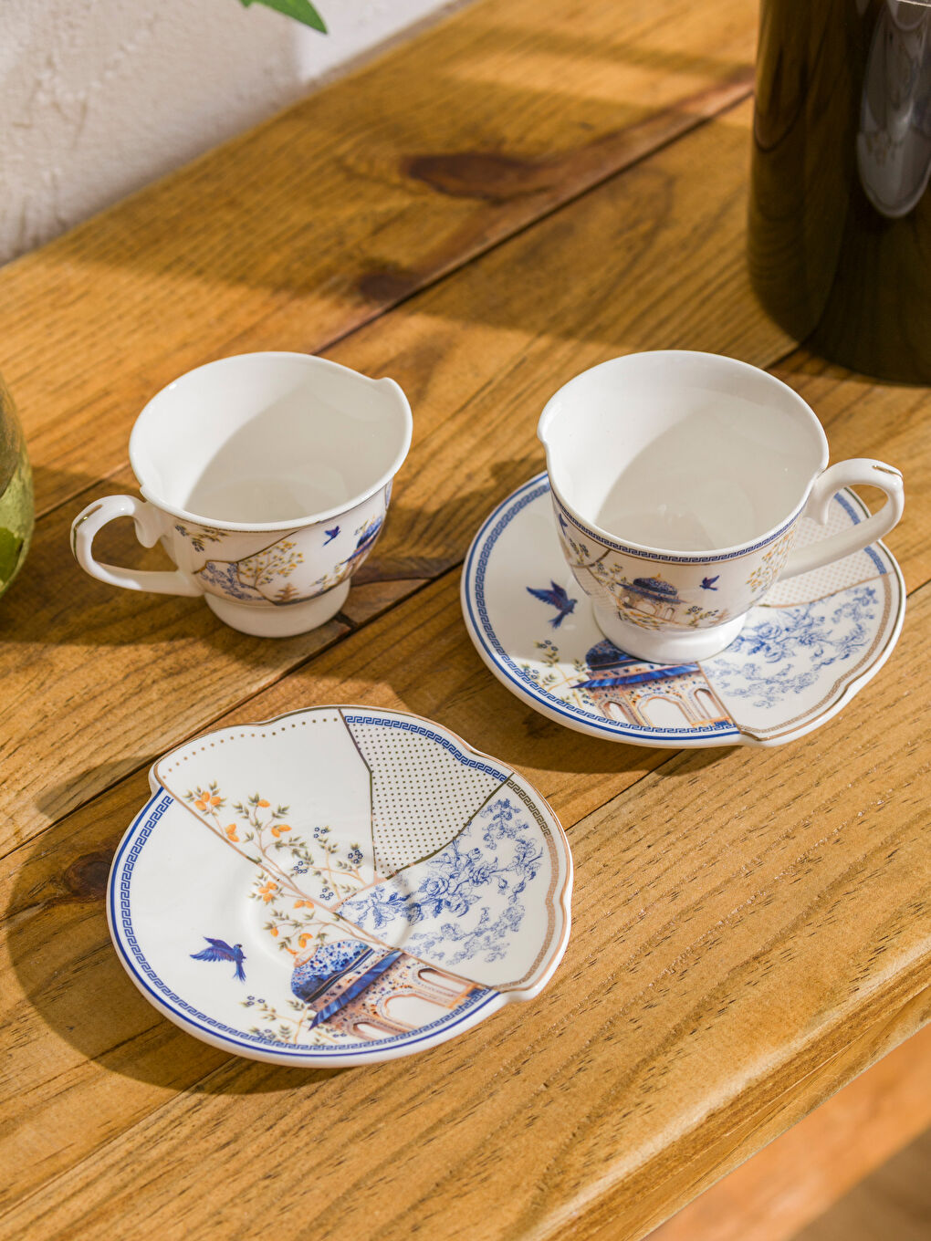 Karışık Baskılı 2 Kişilik Porselen Kahve Fincan Takımı 90 ml-2