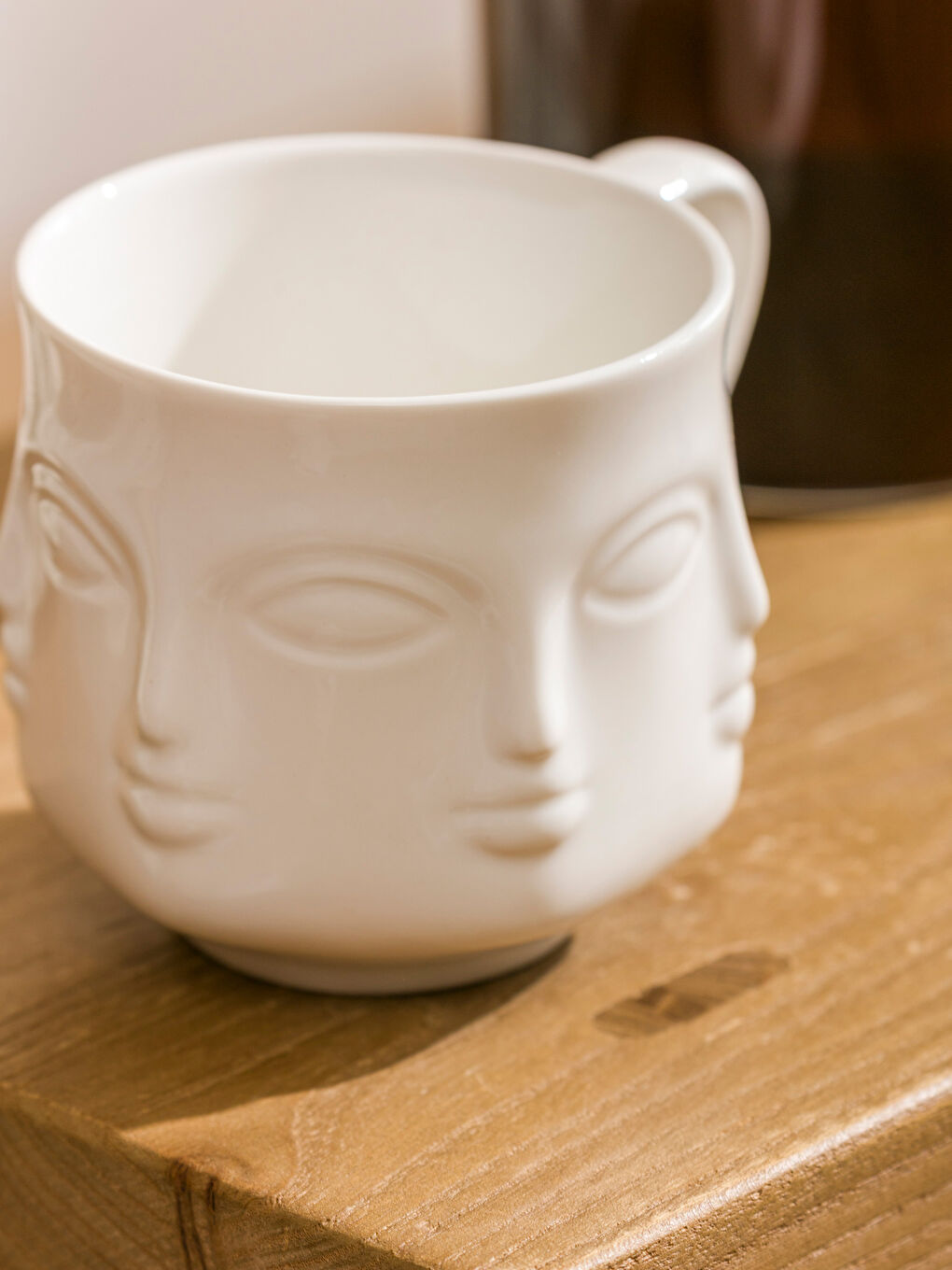 Beyaz Yüz Baskılı Porselen Kupa 350 ml-2