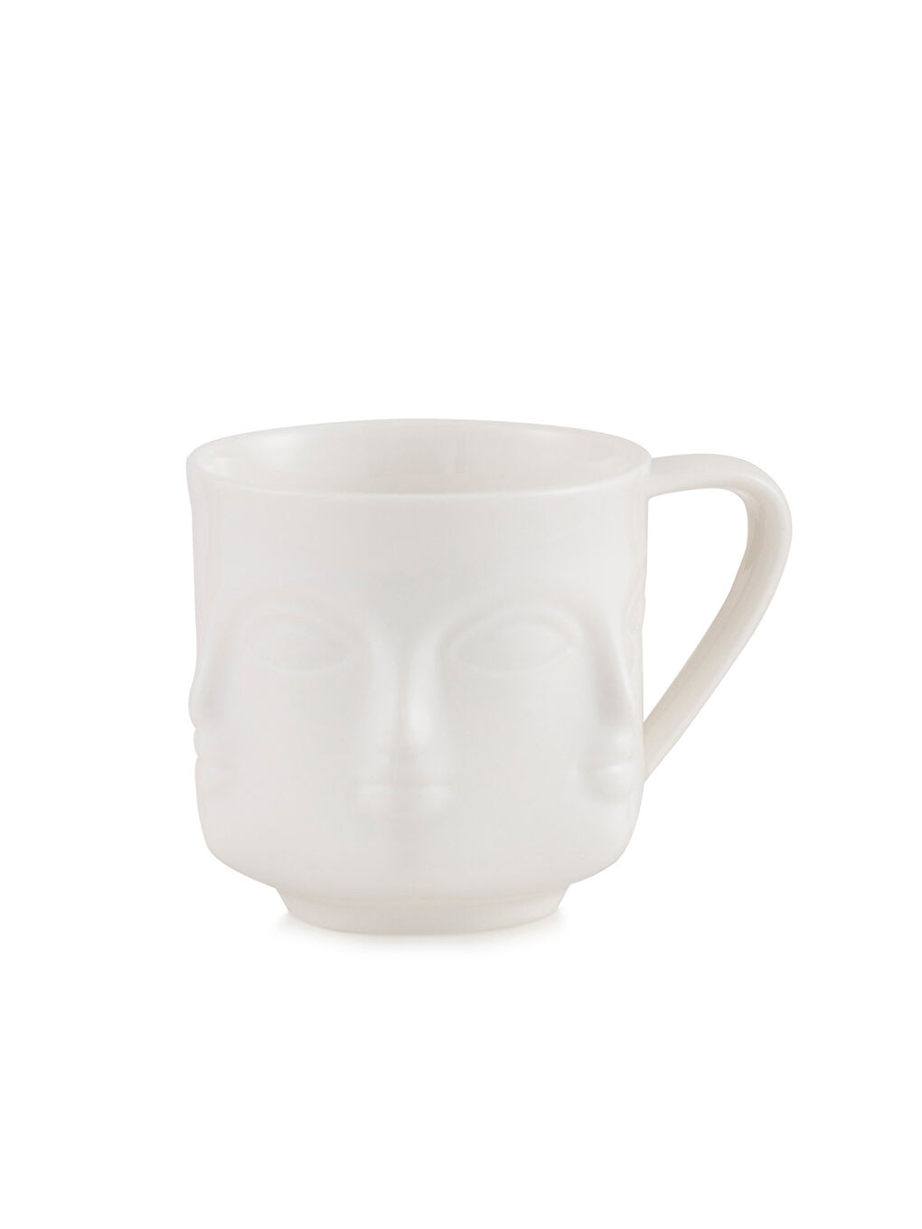 Beyaz Yüz Baskılı Porselen Kupa 350 ml-4