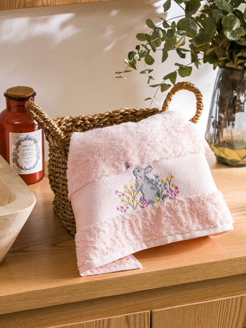 Embroidered Cotton Face Towel 50x80 cm