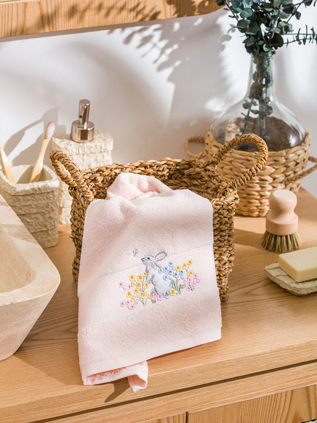 Embroidered Cotton Face Towel 50x80 cm-1