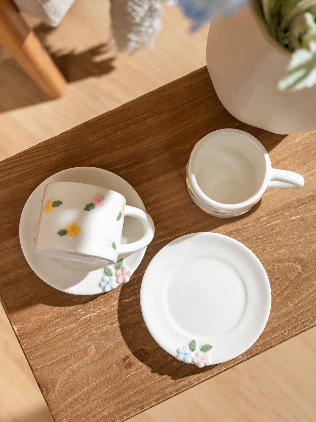 Karışık Baskılı 2 Kişilik Seramik Kahve Fincan Takımı 90 ml-1