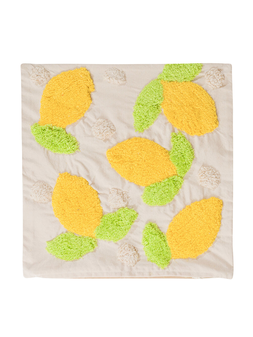 Sarı Limon Nakışlı Kırlent Kılıfı 45x45 cm-5