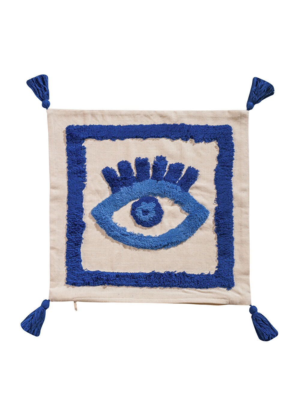 Mavi Göz Nakışlı Kırlent Kılıfı 45x45 cm-5