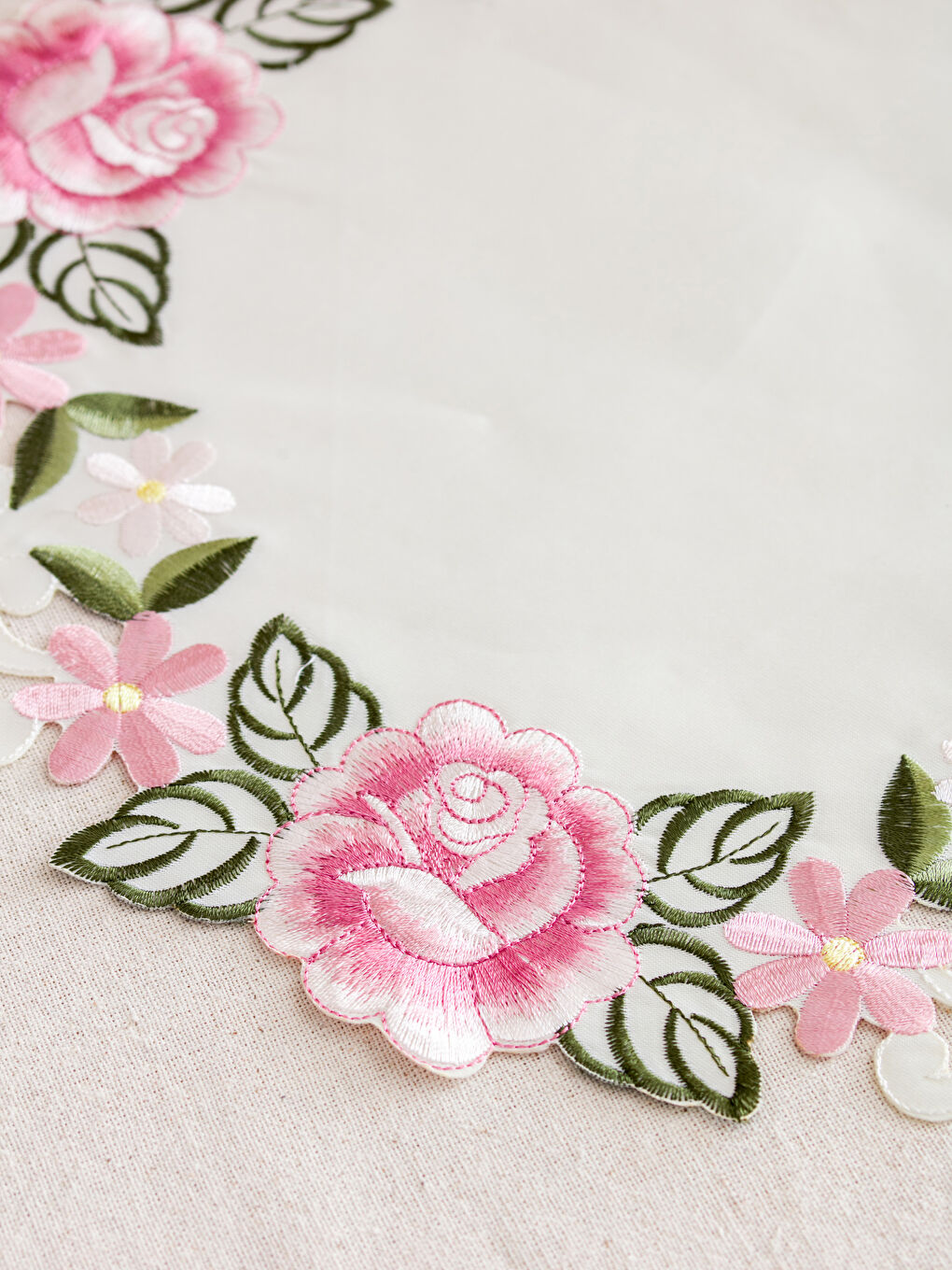 Ekru Çiçek Desenli Supla 2'li 38 cm-2