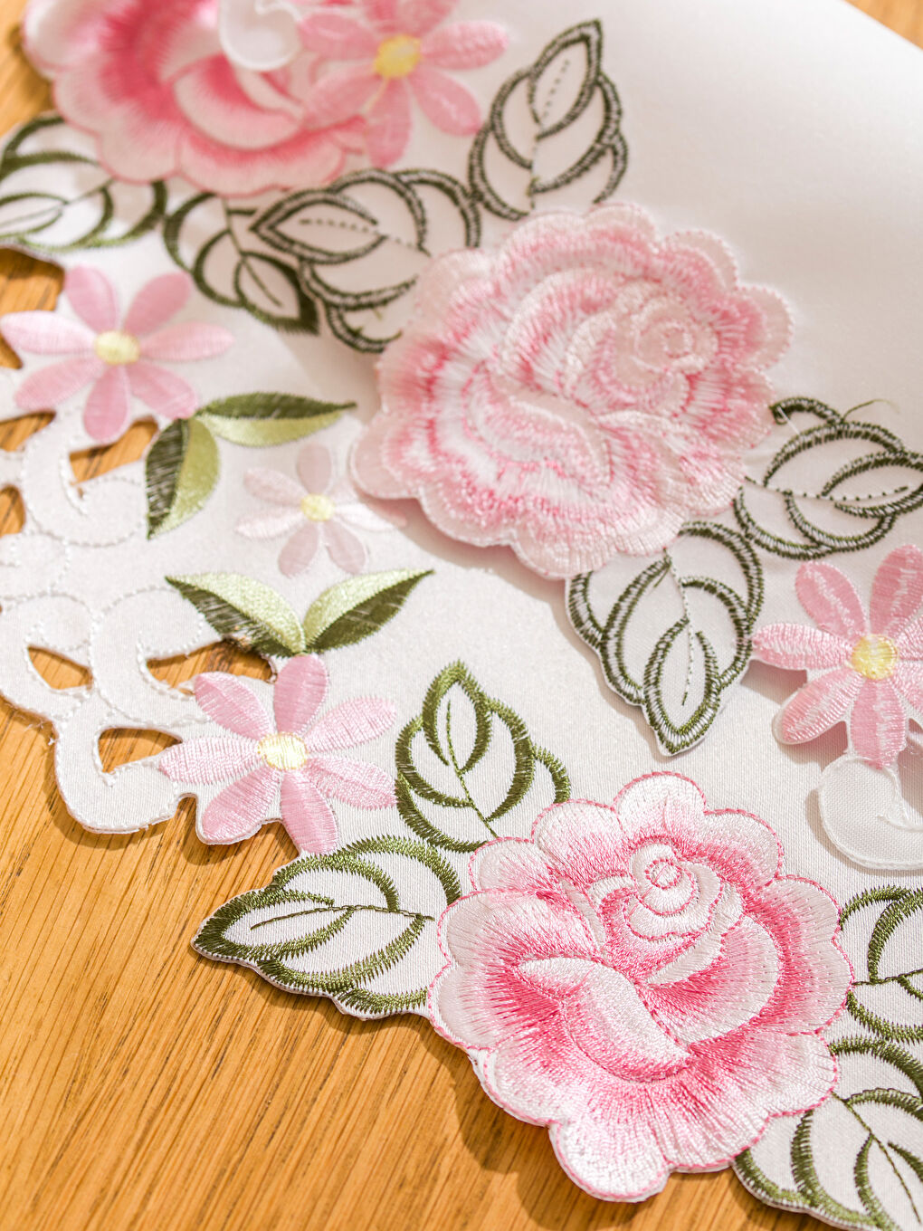 Ekru Çiçek Desenli Supla 2'li 38 cm-3