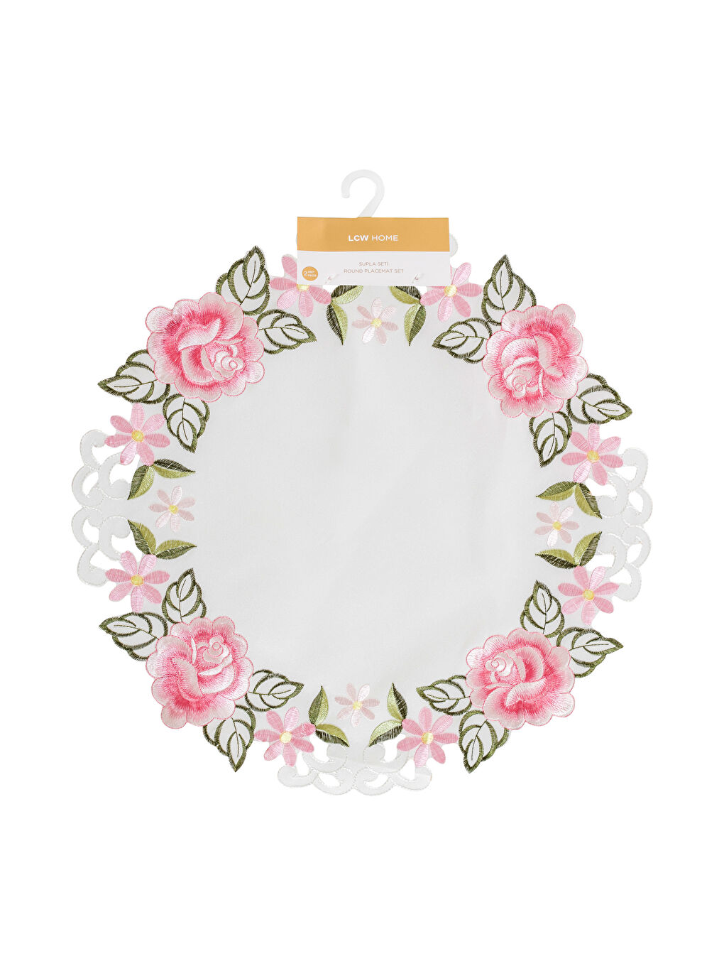 Ekru Çiçek Desenli Supla 2'li 38 cm-4