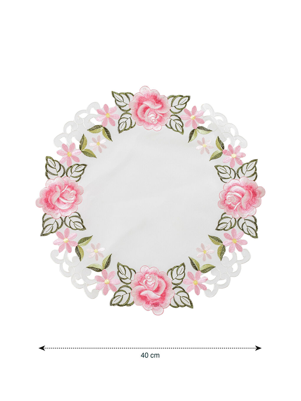 Ekru Çiçek Desenli Supla 2'li 38 cm-5