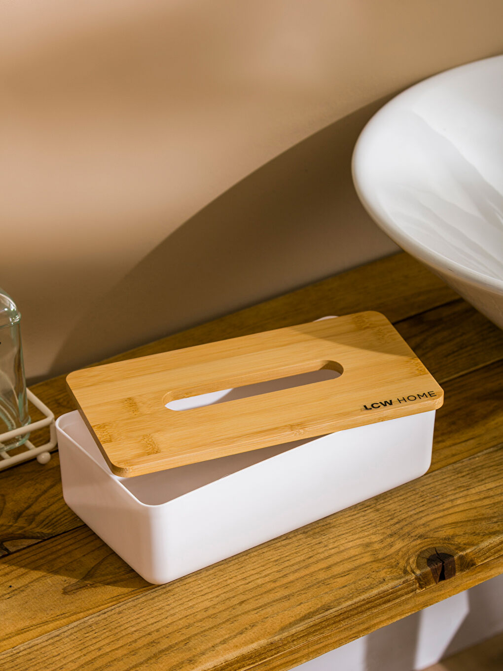 Beyaz Ahşap Peçetelik-2