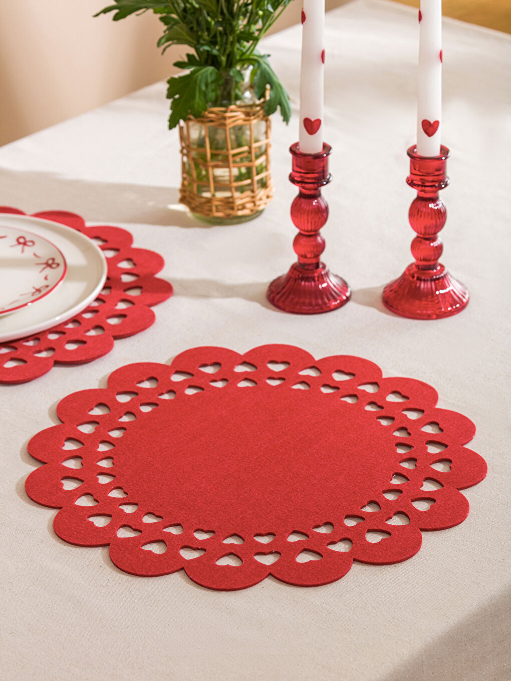 Kırmızı Kalp Desenli Supla 38 cm-1