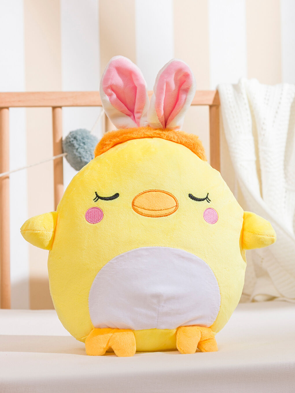 Chick-shaped Plush Baby Cushion, 42 cm.