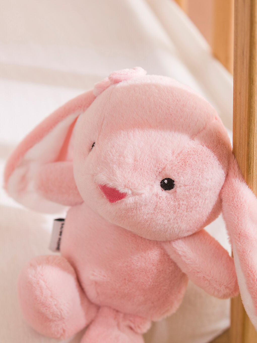 Pembe Tavşan Figürlü Pelüş Bebek Kırlent 23 cm-2