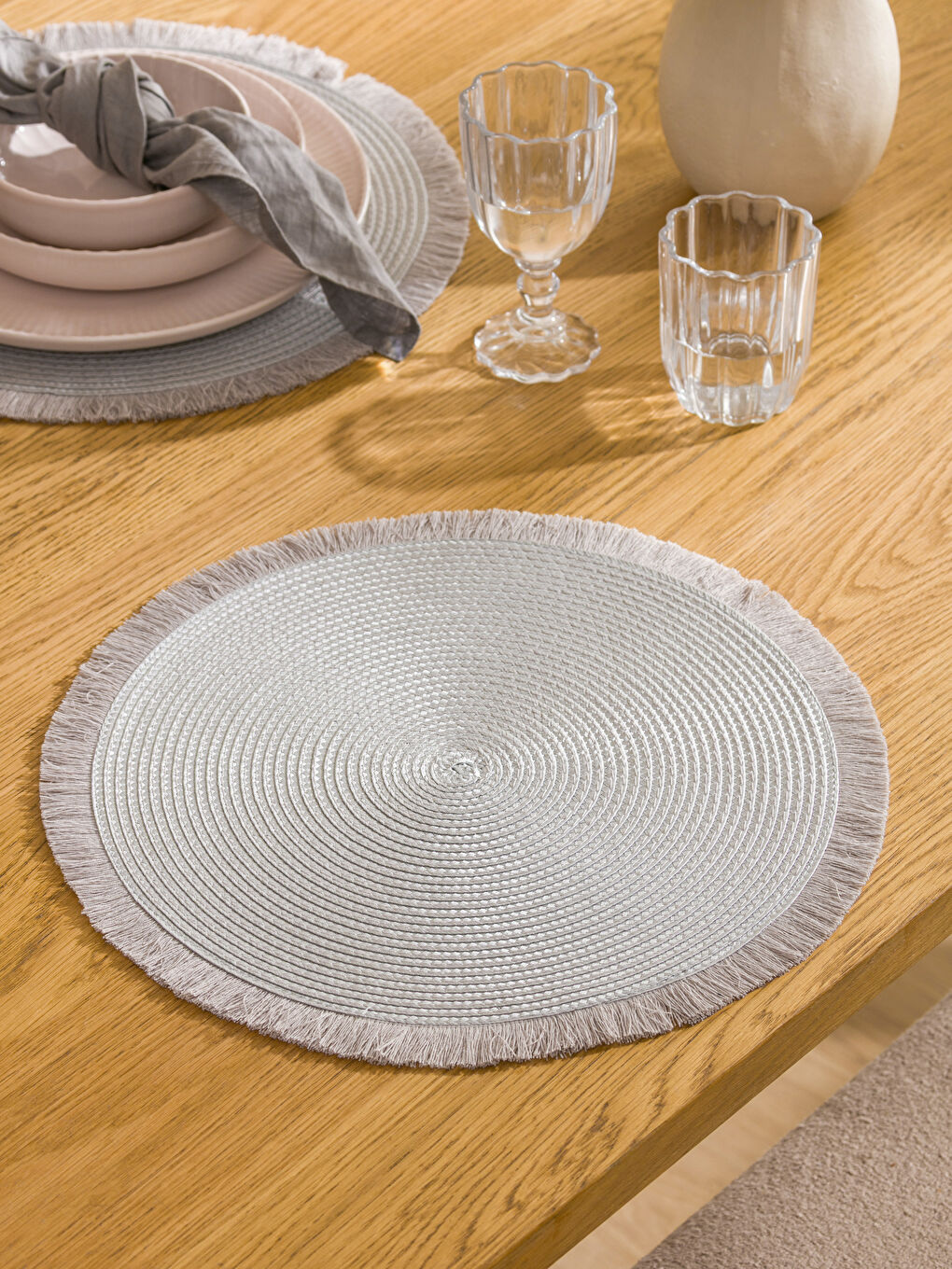 مفرش طاولة دائري 2 قطع 39 سم-1