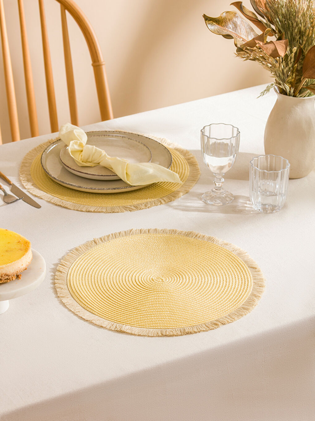 مفرش طاولة دائري 2 قطع 39 سم