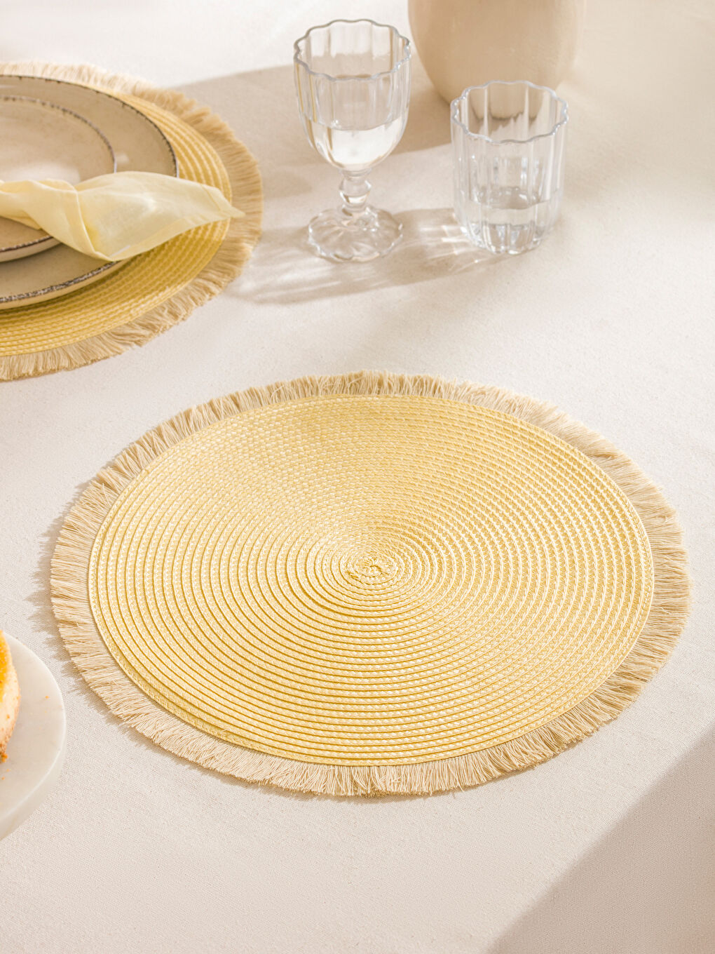 مفرش طاولة دائري 2 قطع 39 سم-1