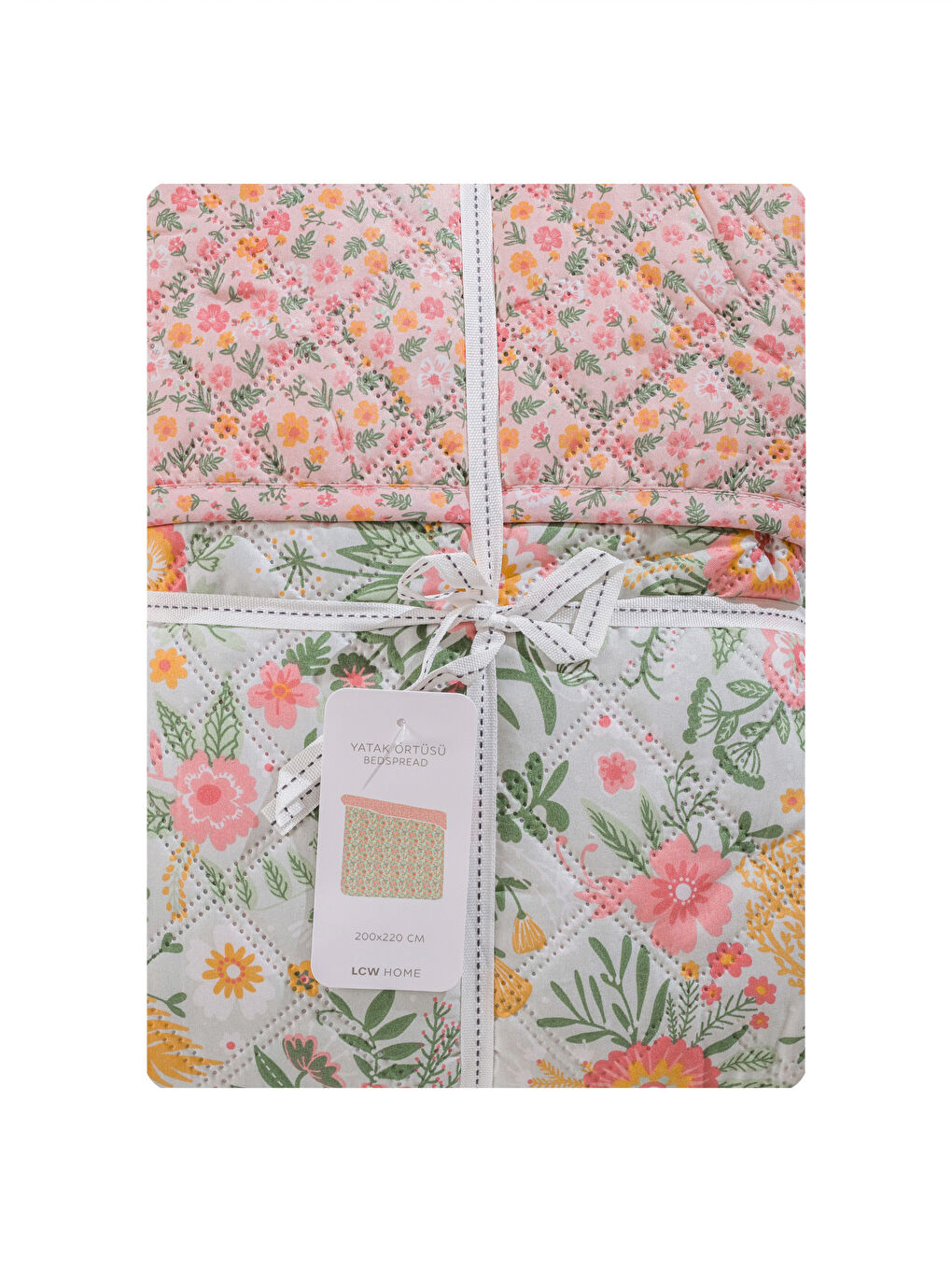 Karışık Çiçek Desenli Çift Kişilik Yatak Örtüsü-4