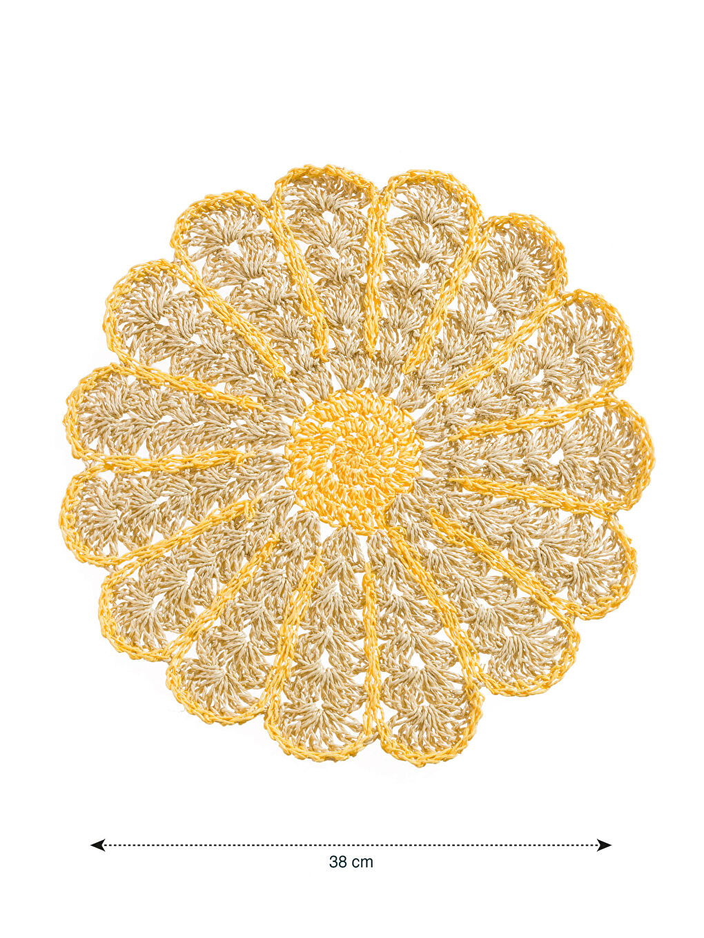 Bej Çiçek Figürlü Hasır Supla 38 cm-3