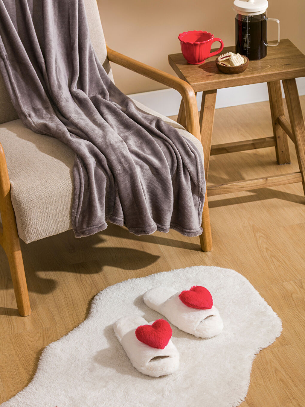 Chaussons de maison ROUGE Femme