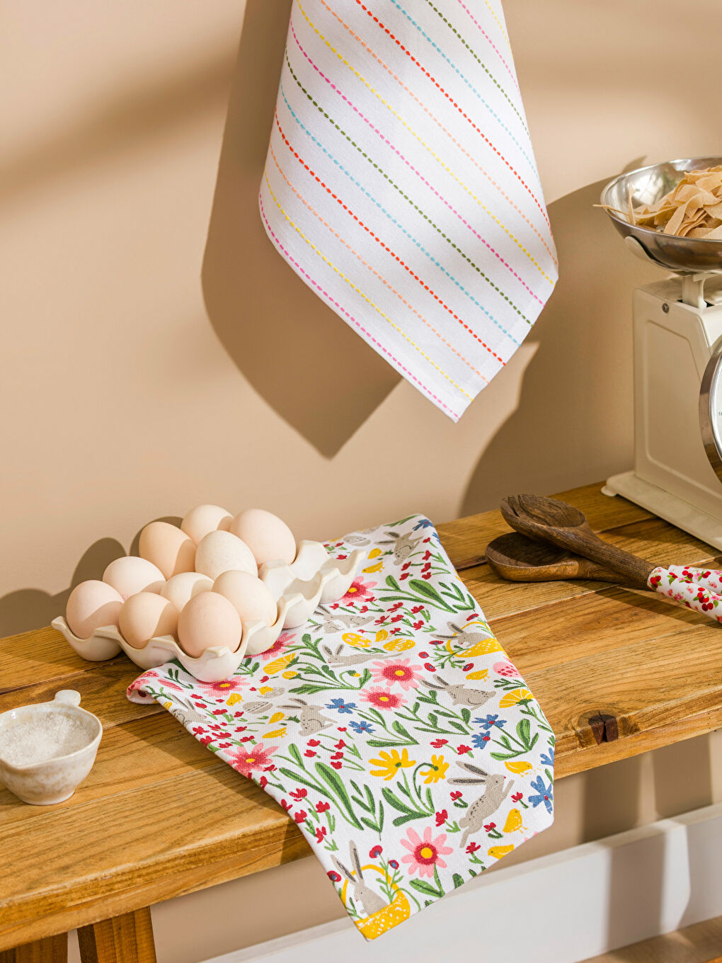 Karışık Çiçek Desenli Kurulama Bezi 2'li 40x50 cm-1