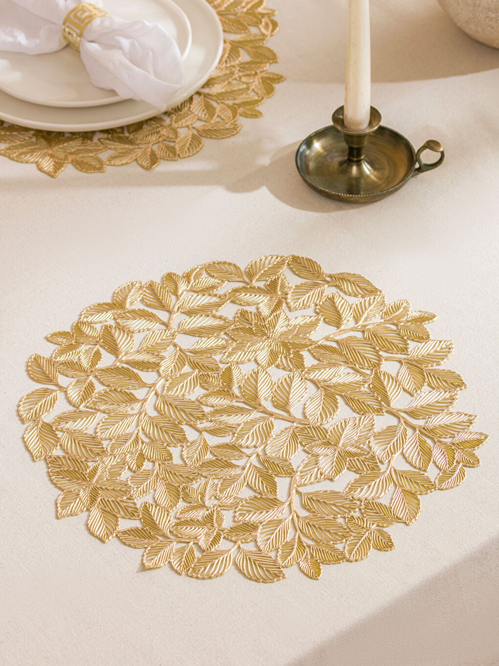 Sarı Yaprak Figürlü Supla Seti 2'li 40 cm-1