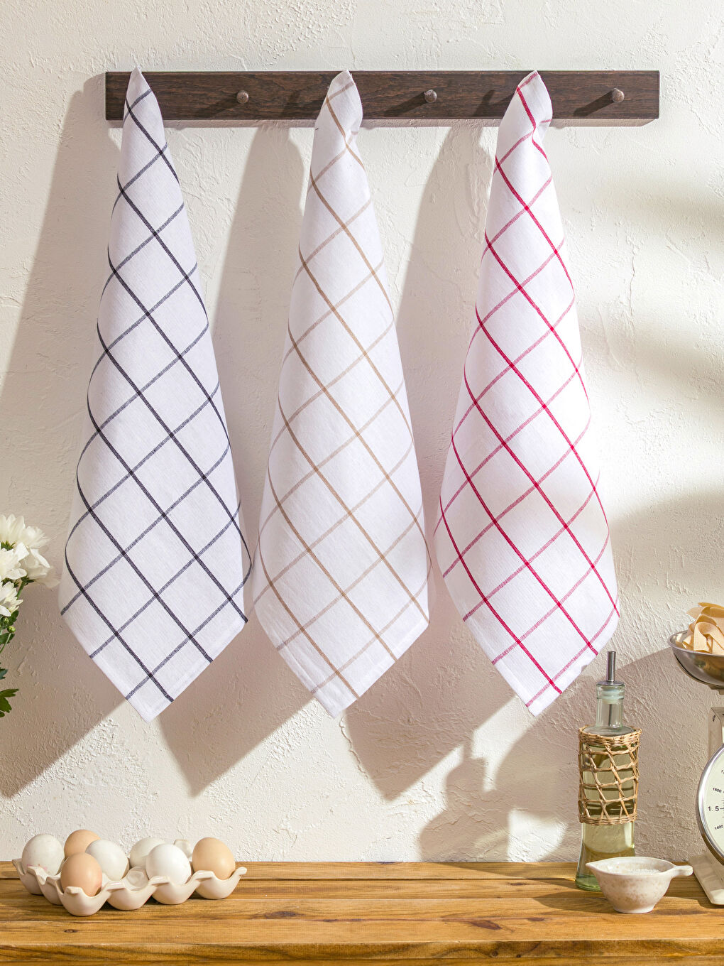 Karışık Ekose Desenli Kurulama Bezi 3'lü 40x50 cm-1