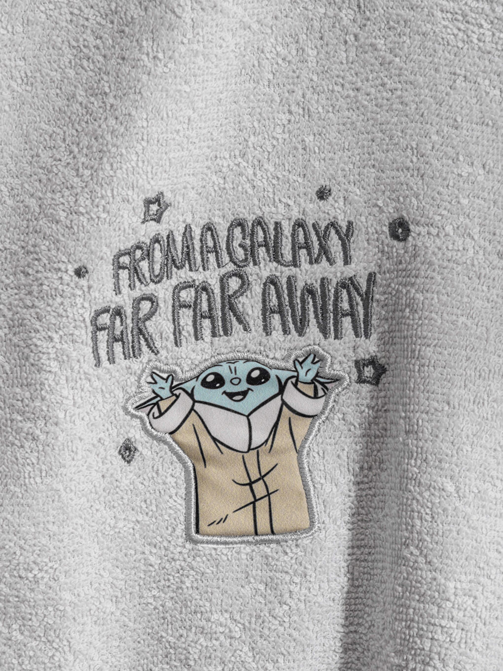 Gri Star Wars Nakışlı Erkek Bornoz -2