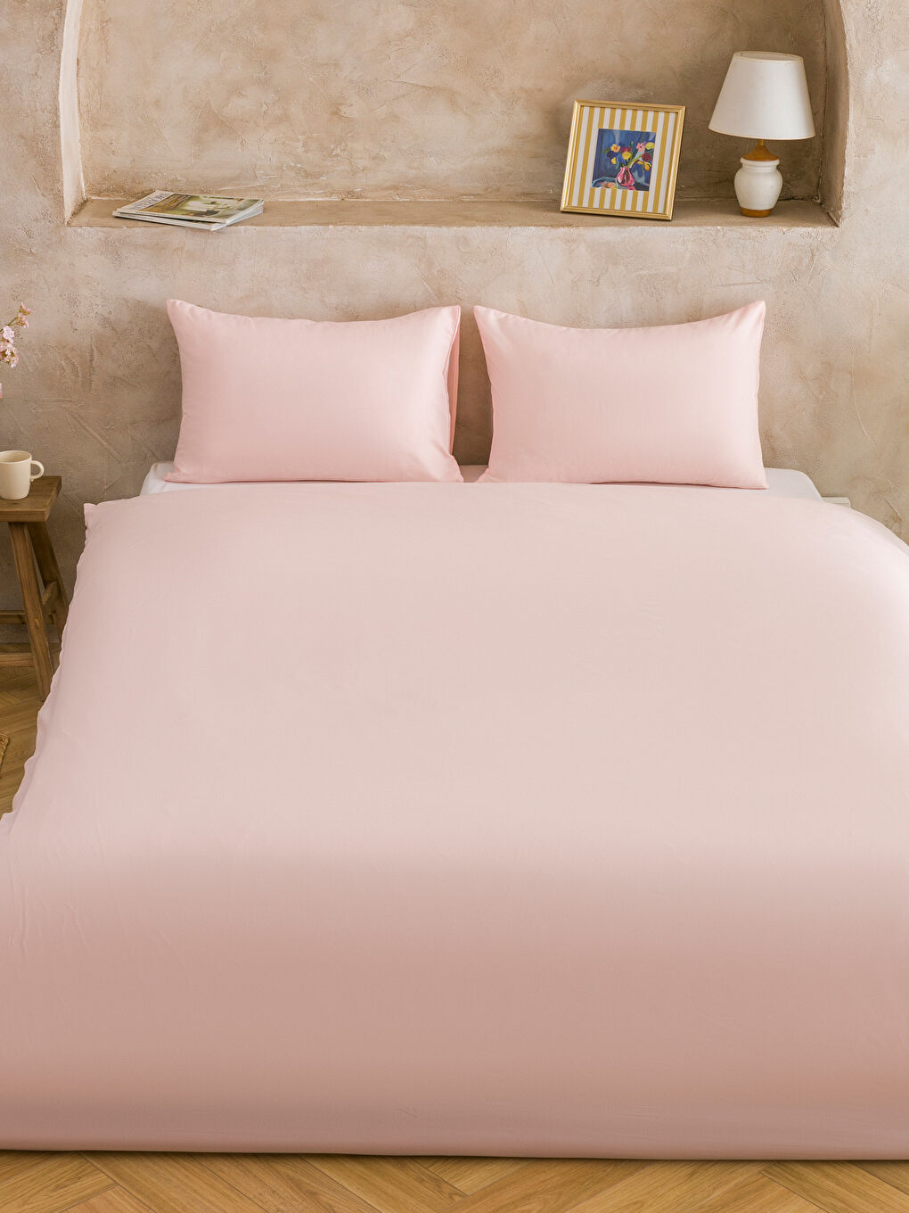 Pembe Çift Kişilik Nevresim Seti-1