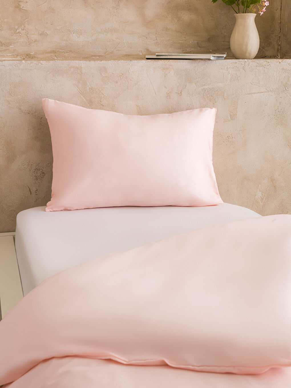 Pembe Basic Tek Kişilik Nevresim Seti-2