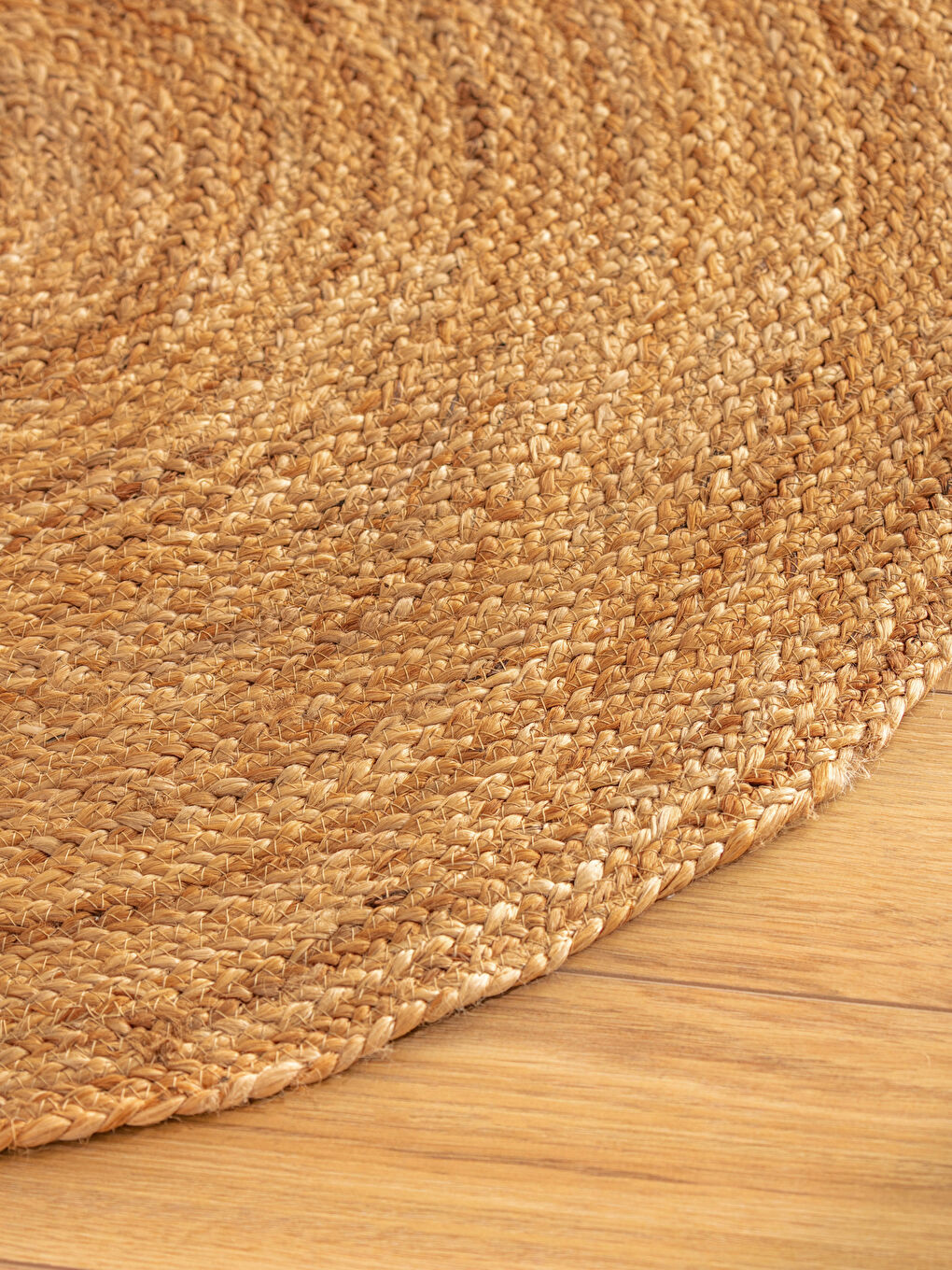 Kahverengi Hasır Yuvarlak Halı 90 cm-1