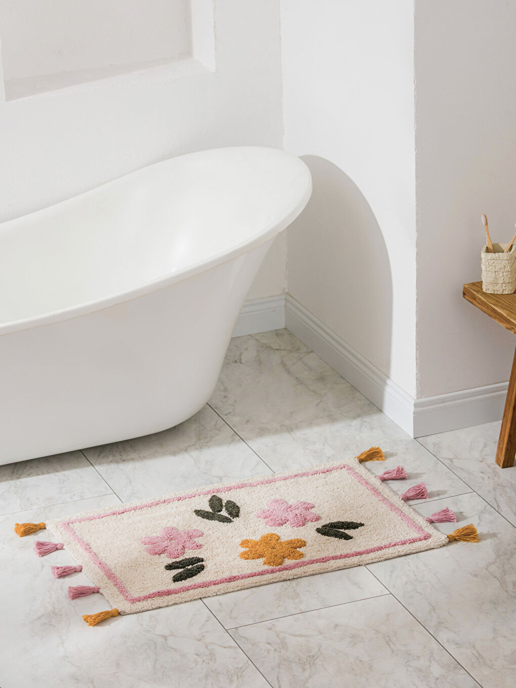 Karışık Püsküllü Banyo Paspası 50x80 cm