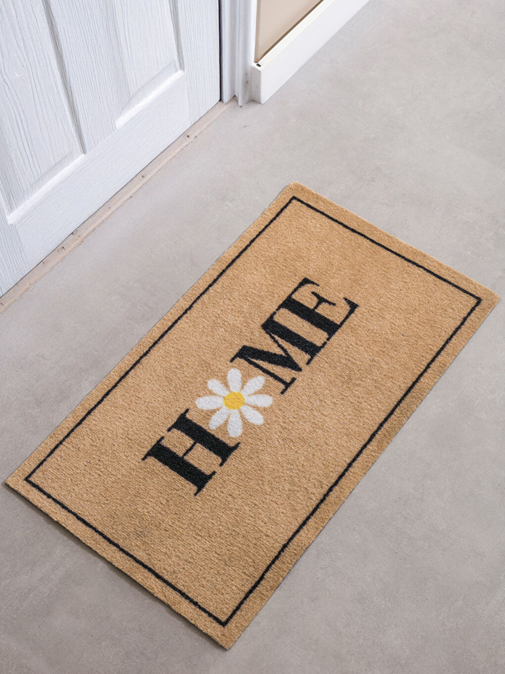 Siyah Home Yazı Baskılı Kapı Önü Paspası 