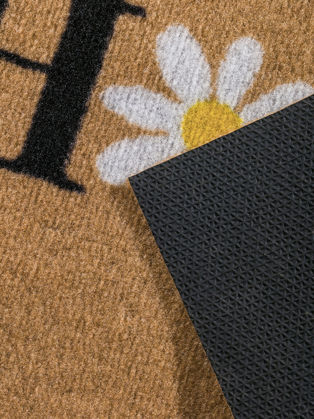 Siyah Home Yazı Baskılı Kapı Önü Paspası -1