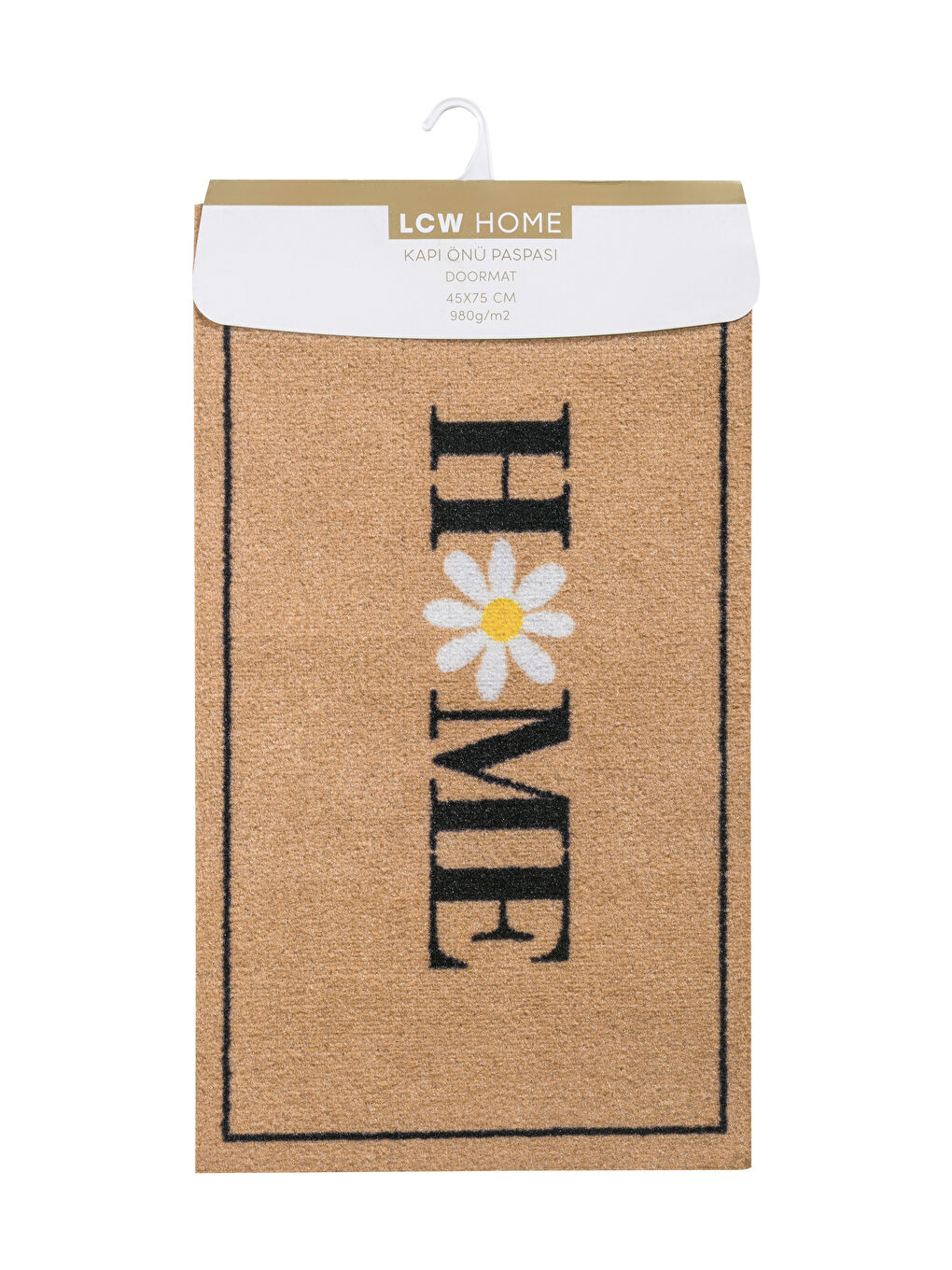 Siyah Home Yazı Baskılı Kapı Önü Paspası -2