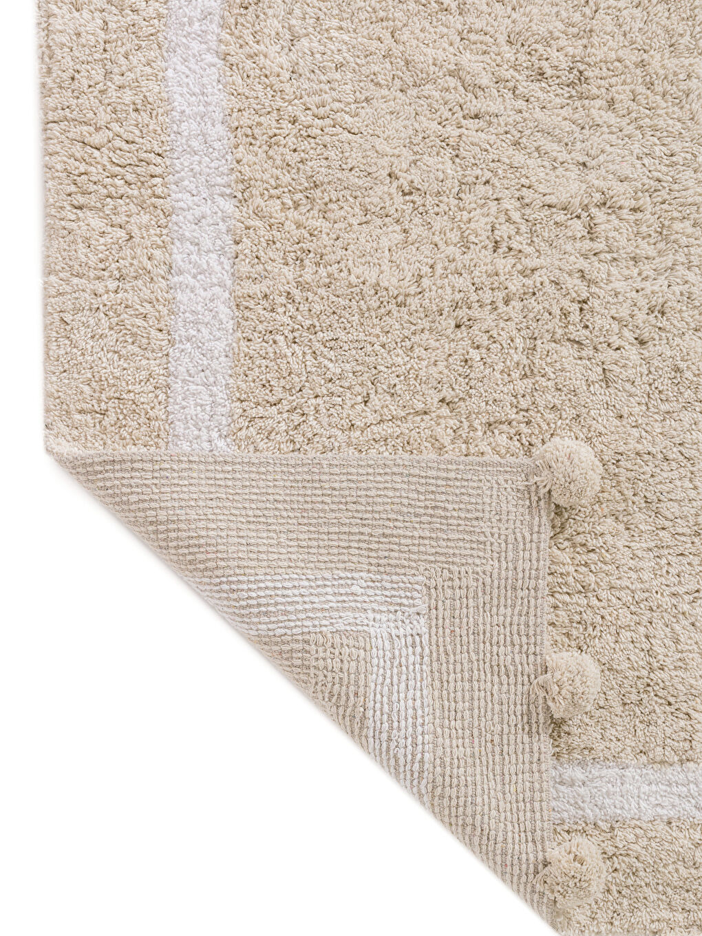 Bej Püsküllü Banyo Paspası 50x80 cm-2