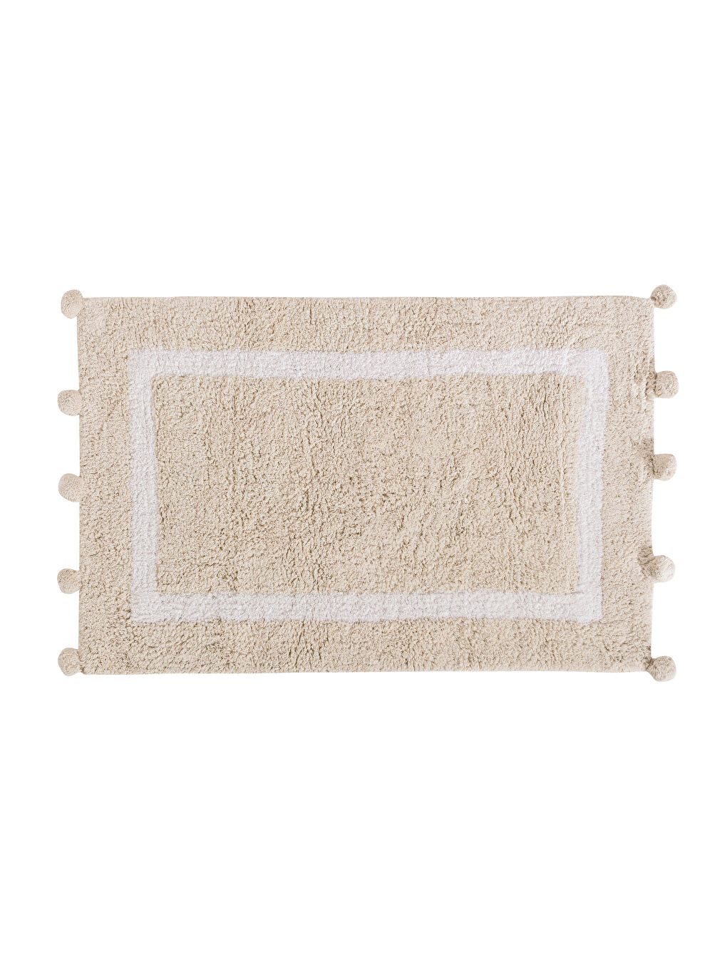 Bej Püsküllü Banyo Paspası 50x80 cm-5