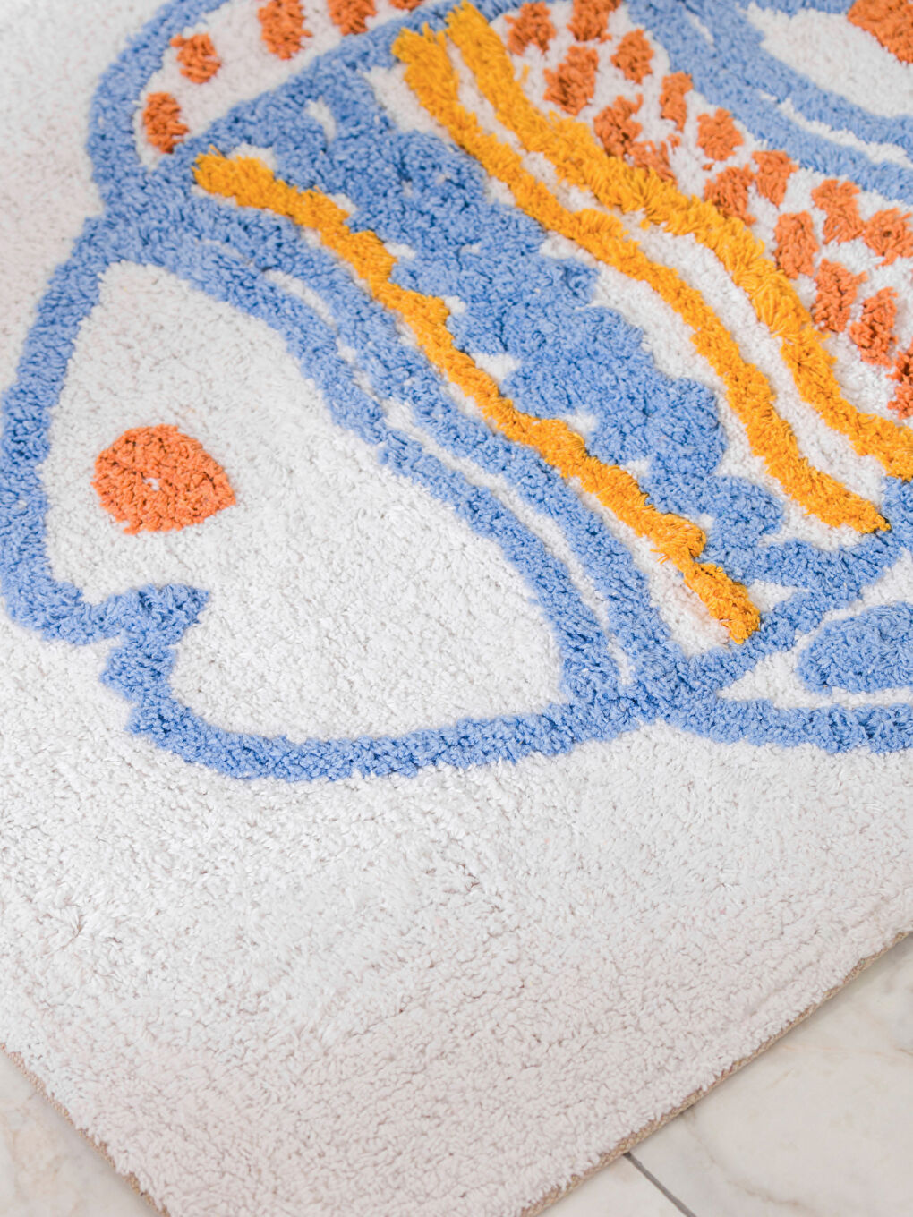 балық кестеленген жуынатын бөлмеге арналған төсеніш 50x80 см-1