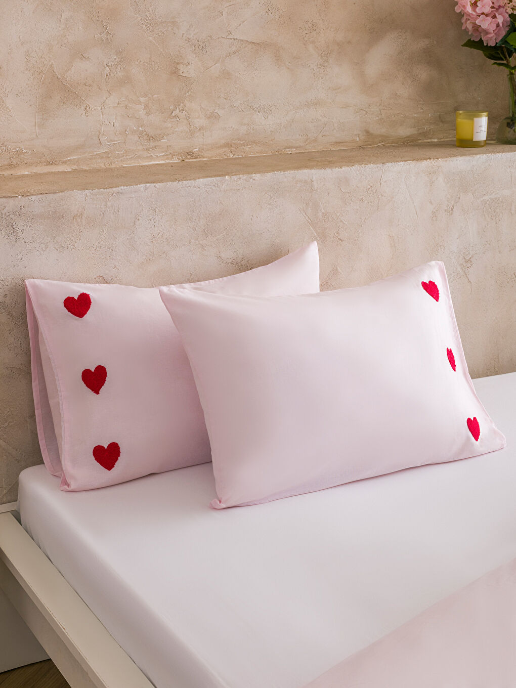 Розовый Комплект двуспальных пододеяльников-2