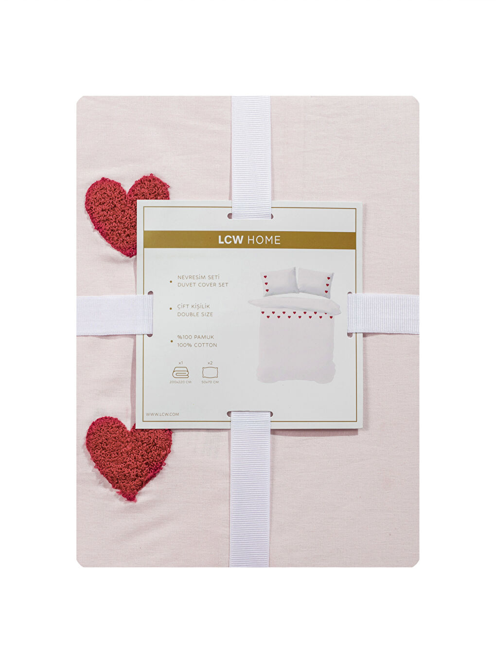 Розовый Комплект двуспальных пододеяльников-6